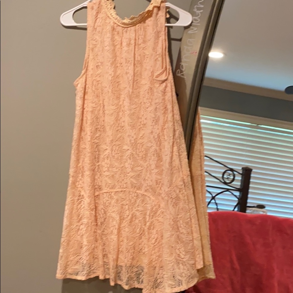 Peach lace dress